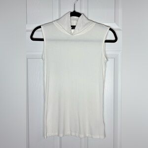 Rachel Zoe Cream Ribbed XS Tank Top